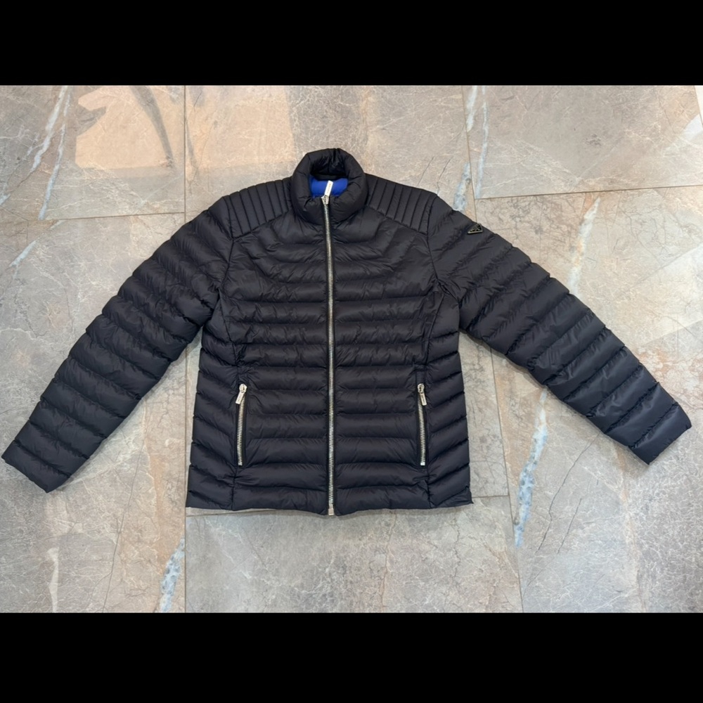 Prada Black Puffer Jacket with Blue Lining